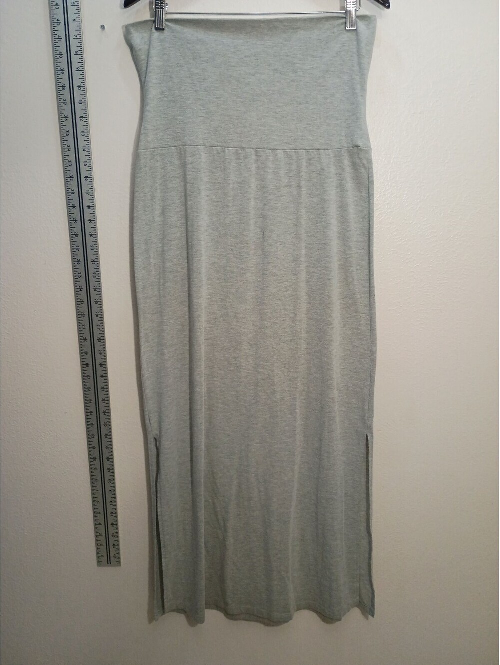 No Boundaries Light Heather Grey Maxi Skirt with Side Slits Size L